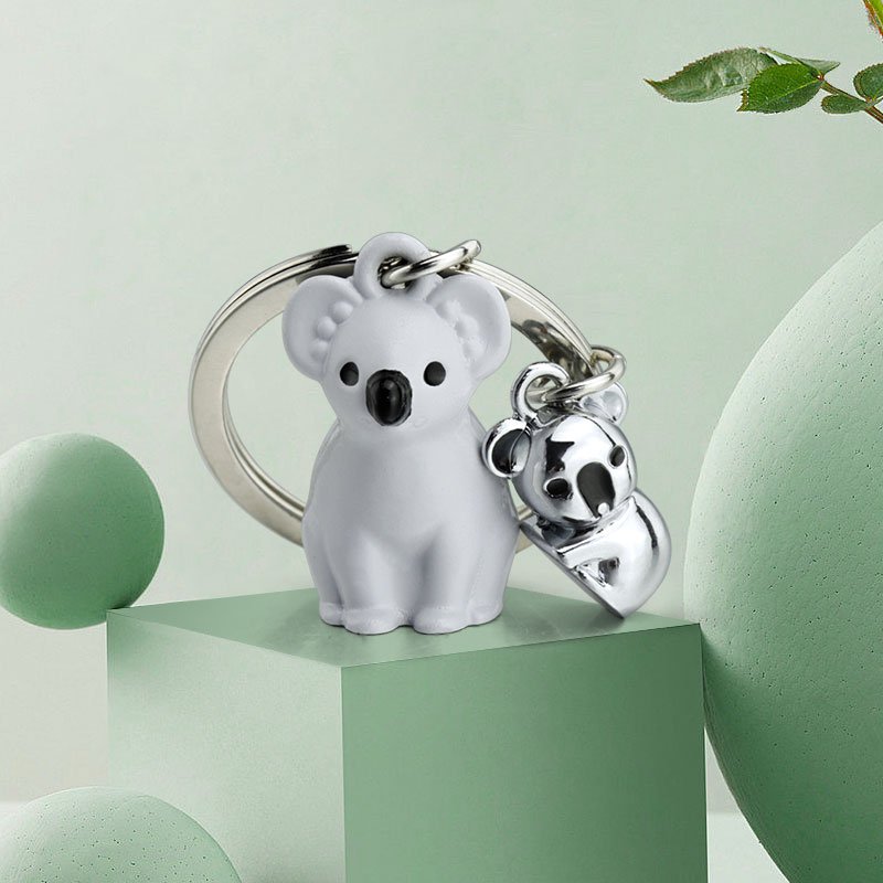 Xun Xin Cute 3D Cartoon Koala Keychain Australian Gift Animal Keyring Charms Handmade Women DIY Jewelry Accessories Pendant Gift