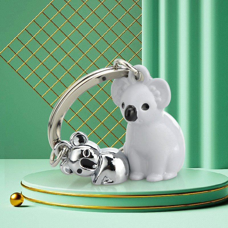 Xun Xin Cute 3D Cartoon Koala Keychain Australian Gift Animal Keyring Charms Handmade Women DIY Jewelry Accessories Pendant Gift