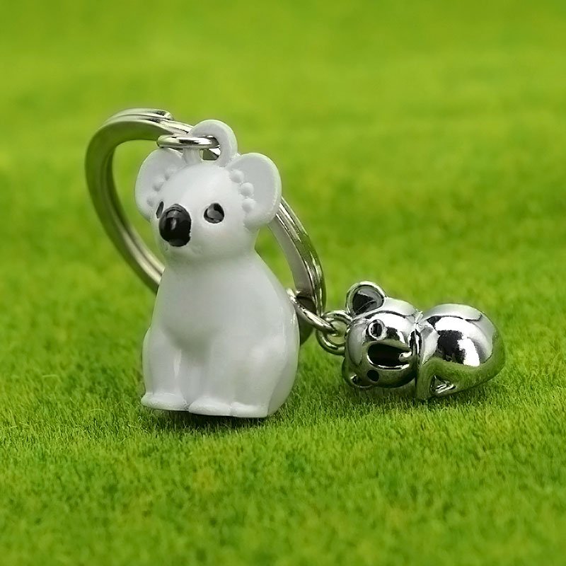 Xun Xin Cute 3D Cartoon Koala Keychain Australian Gift Animal Keyring Charms Handmade Women DIY Jewelry Accessories Pendant Gift