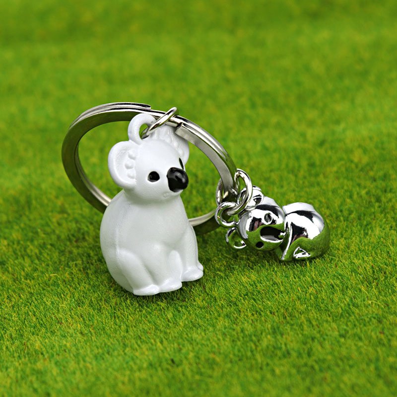 Xun Xin Cute 3D Cartoon Koala Keychain Australian Gift Animal Keyring Charms Handmade Women DIY Jewelry Accessories Pendant Gift