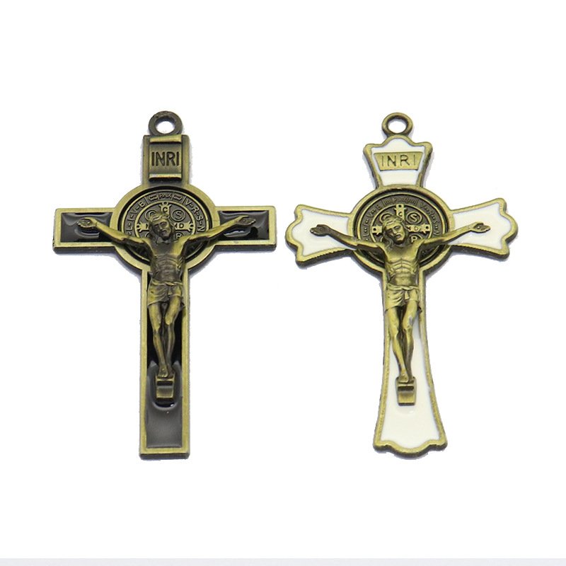 Dreamwork Cross Collection Keychain for Car & Bag Metal Alloy St. Benedict Cross Keyring Jewelry Accessories Pendants Key Rings