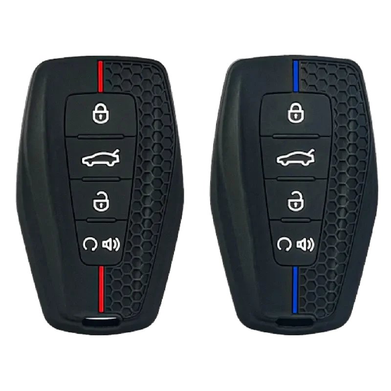 For Geely Silicone Car Key Case Cover Holder Shell Coolray 4 Buttons Auto Styling Fob Accessories