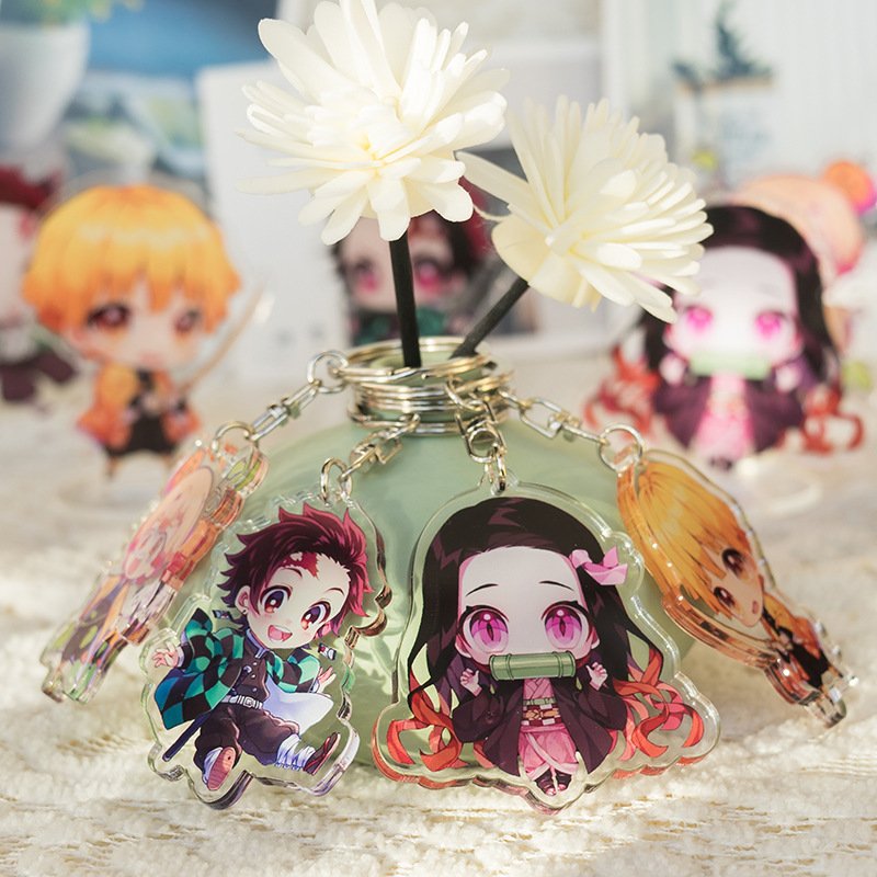 Custom Shape Acrylic Transparent Key Chain Rings Clear Colorful Pendants DIY Plastic KeyChain Anime Acrylic Keychain Customized