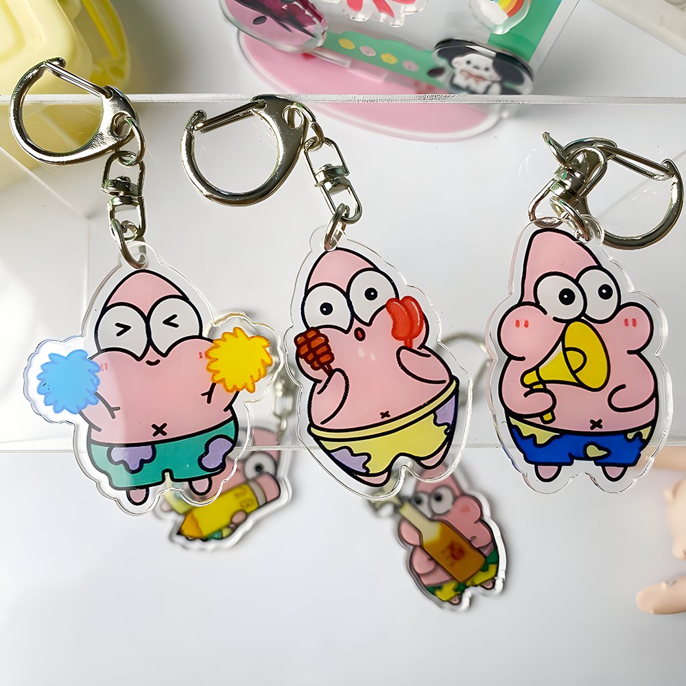 Custom Shape Acrylic Transparent Key Chain Rings Clear Colorful Pendants DIY Plastic KeyChain Anime Acrylic Keychain Customized