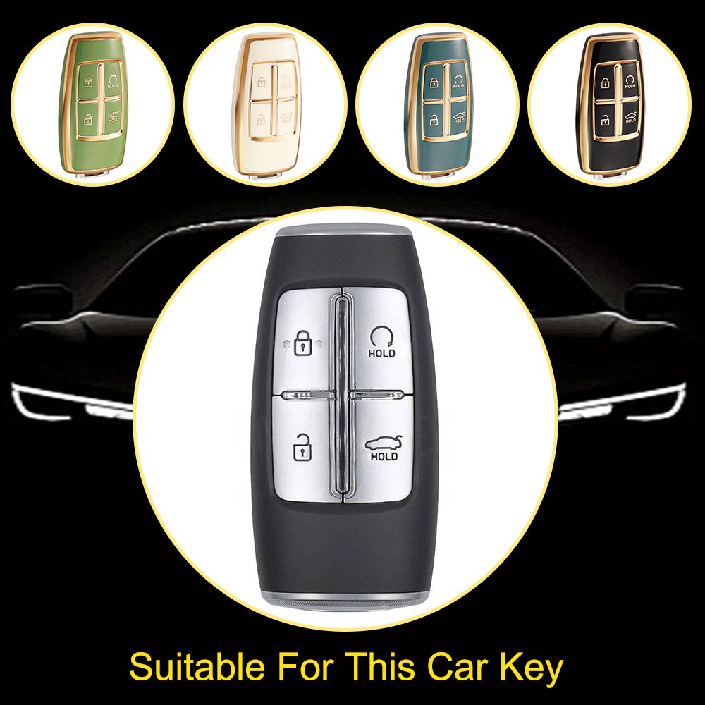 Innofit GNA6 China High Quality Manufacturer Car Key Cover TPU For GENESIS GV60 70 80 Low Price Gold Edge Auto Accessory