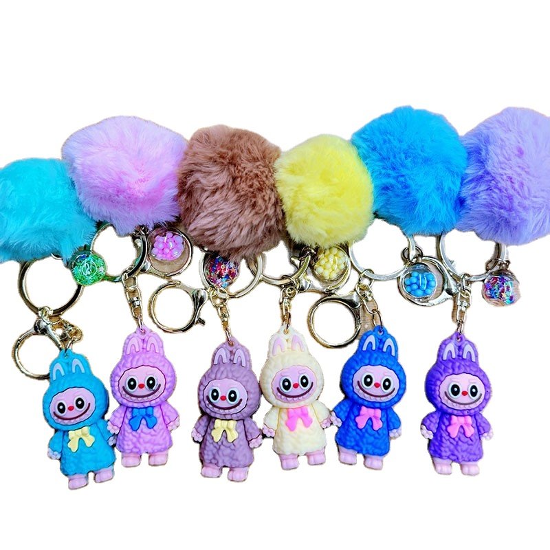 labubu Little Sheep Keychain Italian Silicone Doll Pendant Car Key Chain Accessories Small Gift Wholesale