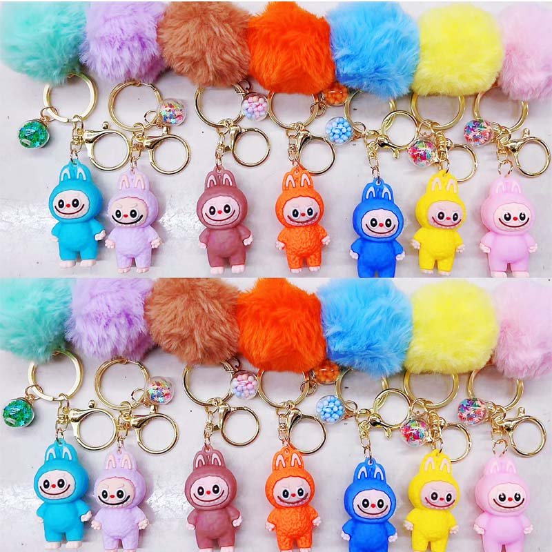 labubu Little Sheep Keychain Italian Silicone Doll Pendant Car Key Chain Accessories Small Gift Wholesale