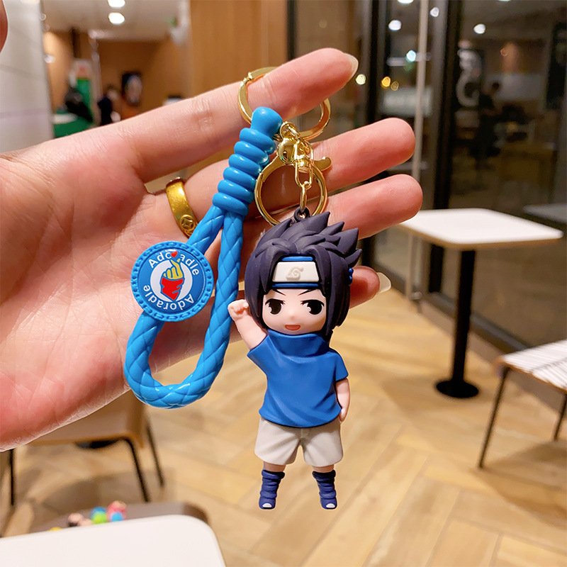 Soft Rubber Key Chain 3D Doll Pendant Lovely Cartoon Marvel Keychain Braided Rope Anti-Lost Car Key Accessories Keychains Gift
