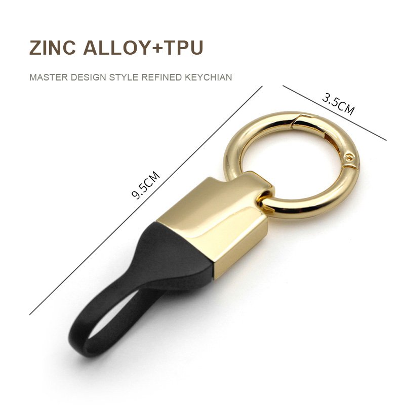 Auto Interior Accessories Custom Zinc Alloy + TPU Car Key Chain Key Ring Organizer Car Keychain Car Key Accessories