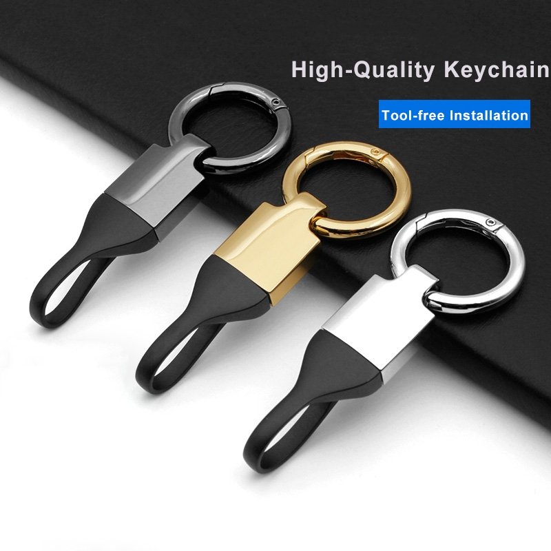 Auto Interior Accessories Custom Zinc Alloy + TPU Car Key Chain Key Ring Organizer Car Keychain Car Key Accessories