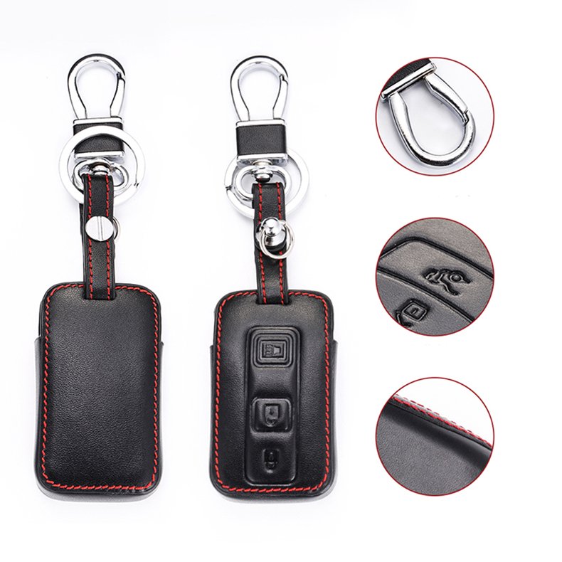 Leather Car Key Cover Smart Remote Fobs Shell Case Auto Accessories For Toyota Prius C 2017 2018 2019 Prius 2006 2007 2008 2009