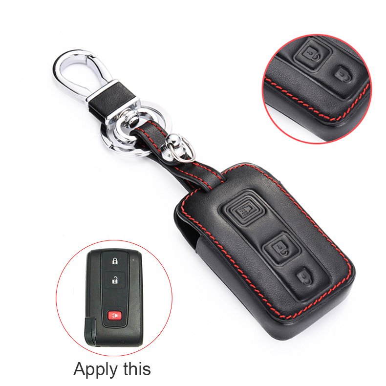 Leather Car Key Cover Smart Remote Fobs Shell Case Auto Accessories For Toyota Prius C 2017 2018 2019 Prius 2006 2007 2008 2009
