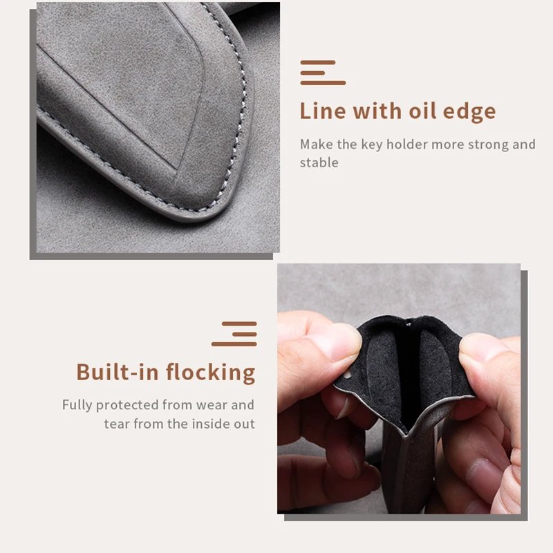 Leather Car Key Case Cover Keychain For Toyota CHR Hilux Fortuner Land Prius Cruiser 200 Camry Corolla Crown RAV4 Highlander
