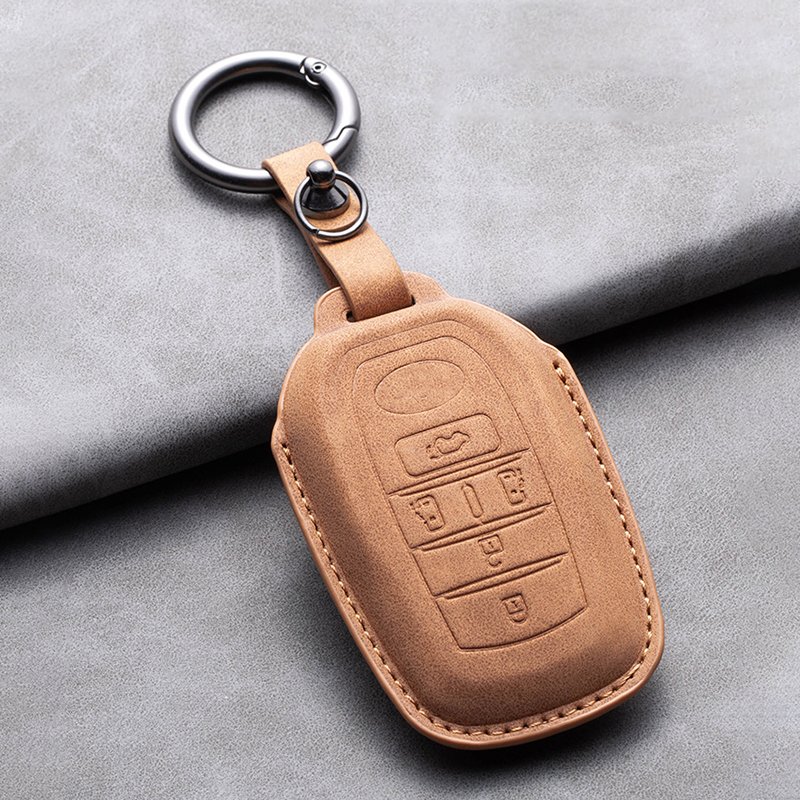 Leather Car Key Case Cover Keychain For Toyota CHR Hilux Fortuner Land Prius Cruiser 200 Camry Corolla Crown RAV4 Highlander