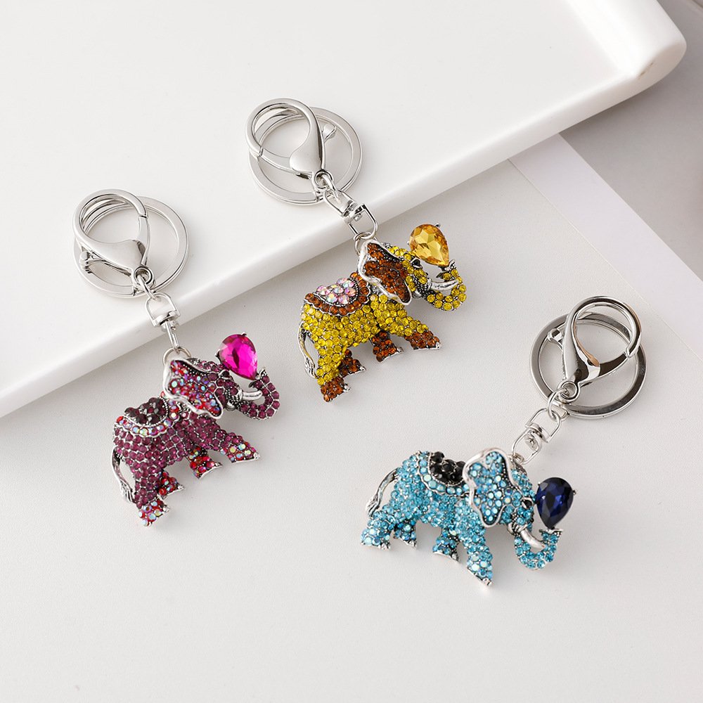 Zinc Alloy key chain fancy Bag Car Pendant Accessories Bling Diamond animal Keychain Tassel keyring Crystal Rhinestone Keychain