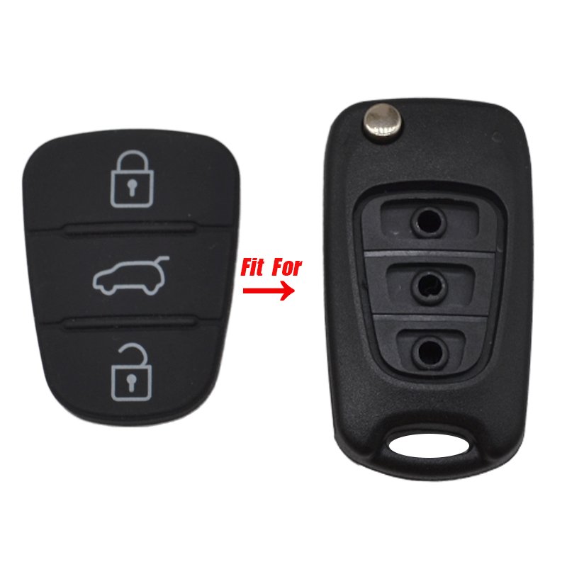 Remote key rubber button pad for Hyundai I10 I20 I30 IX35 Kia Sportage K2 K5 Rio car key case accessories