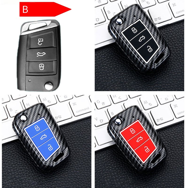 Silicon Carbon Fiber ABS Matte Car Key Cover Case For Volkswagen VW Golf7 mk7 Seat Ibiza Leon FR 2 Altea Aztec For Skoda Octavia