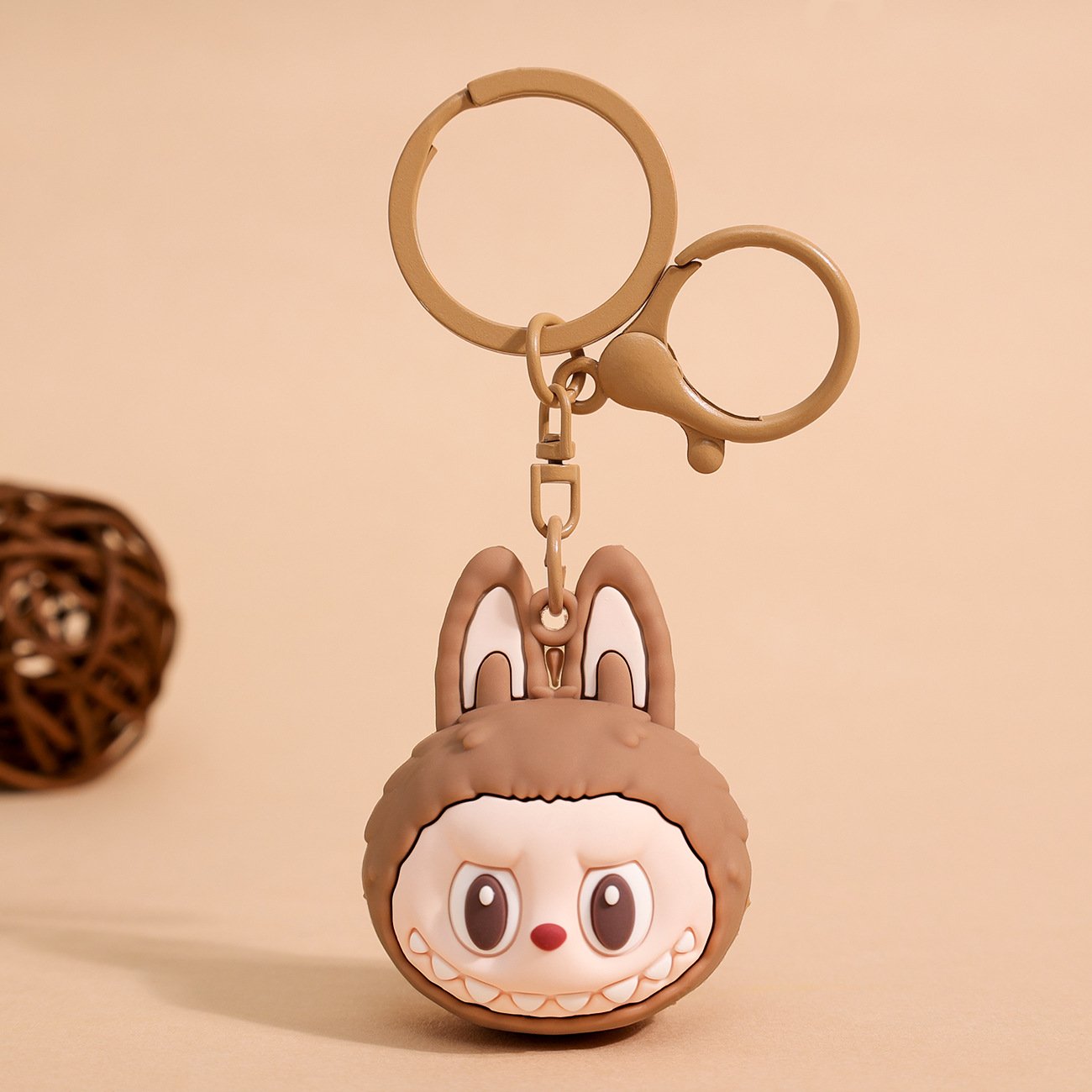 Wholesale Cheap Labubu Keychain Bag Pendant Rubber dropper Cartoon 3D PVC Doll Collection Cute Toy The Monster Zimomo Keychain