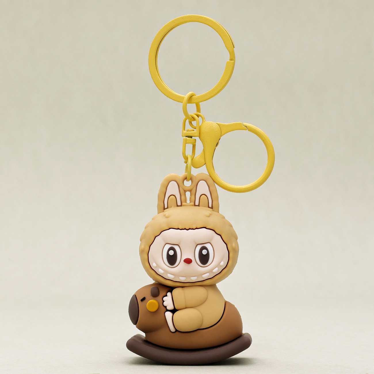 Wholesale Cheap Labubu Keychain Bag Pendant Rubber dropper Cartoon 3D PVC Doll Collection Cute Toy The Monster Zimomo Keychain