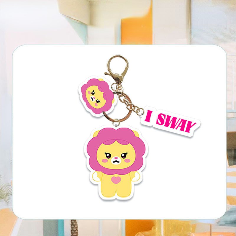 New Kpop GIDLE I SWAY Acrylic Keychain Cartoon Car Bag Pendant Keychains Key Ring Holder Jewelry Accessories Fans Collection