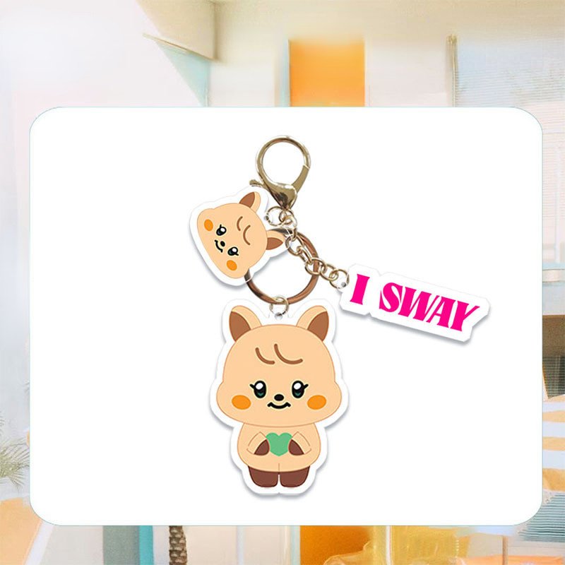 New Kpop GIDLE I SWAY Acrylic Keychain Cartoon Car Bag Pendant Keychains Key Ring Holder Jewelry Accessories Fans Collection