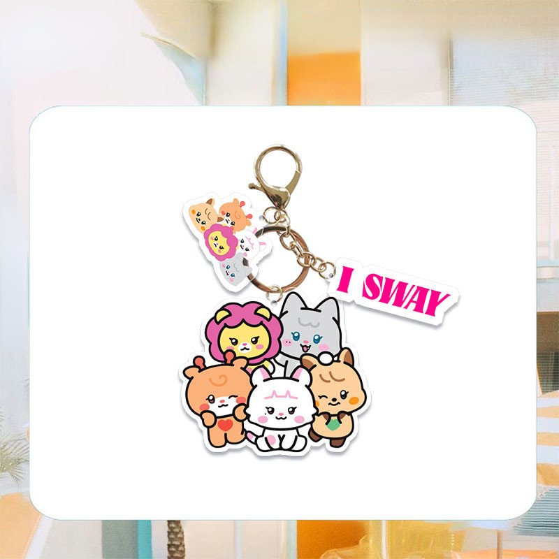 New Kpop GIDLE I SWAY Acrylic Keychain Cartoon Car Bag Pendant Keychains Key Ring Holder Jewelry Accessories Fans Collection