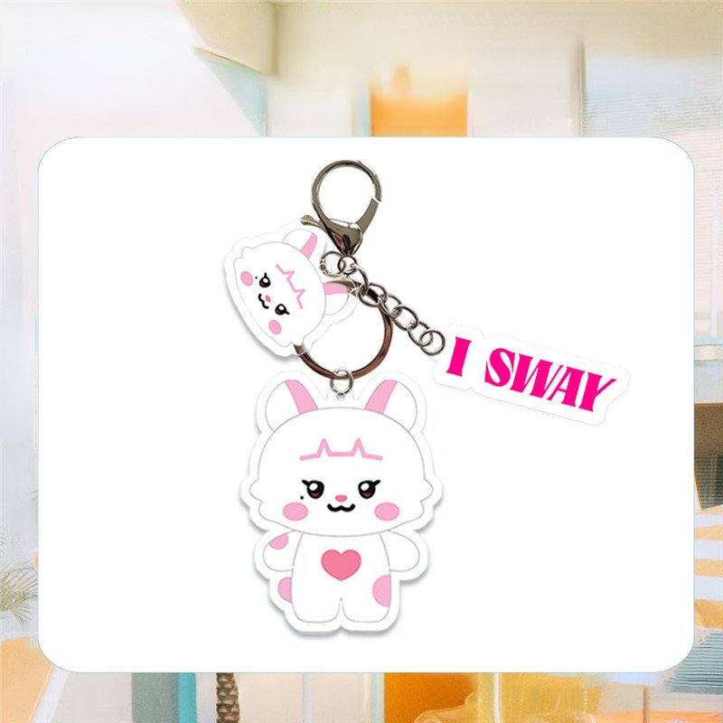 New Kpop GIDLE I SWAY Acrylic Keychain Cartoon Car Bag Pendant Keychains Key Ring Holder Jewelry Accessories Fans Collection