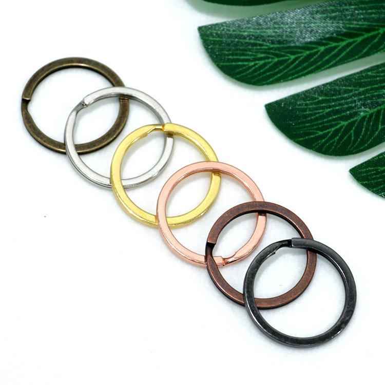 Factory Ready Stock 28mm Key Holder Split Rings Keychain Accessories Metal Flat Key Ring Metal Car Key Ring For Keychain
