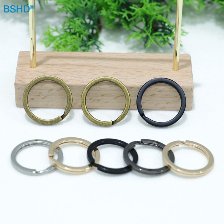 Factory Ready Stock 28mm Key Holder Split Rings Keychain Accessories Metal Flat Key Ring Metal Car Key Ring For Keychain