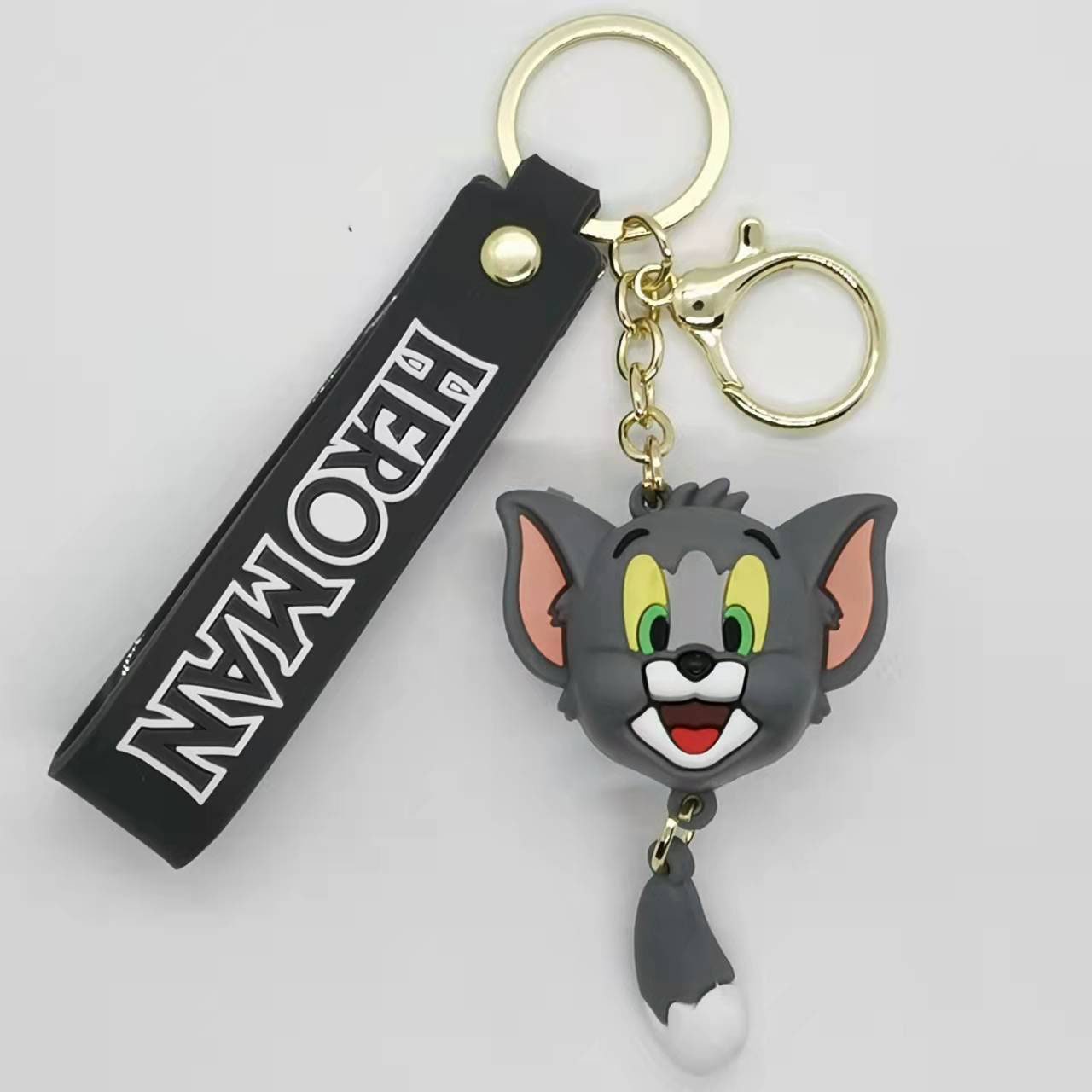 Cartoon Epoxy Doll Cat and Mouse Keychain Pendant Couple Bag Car Keychain Accessories Gift Wholesale
