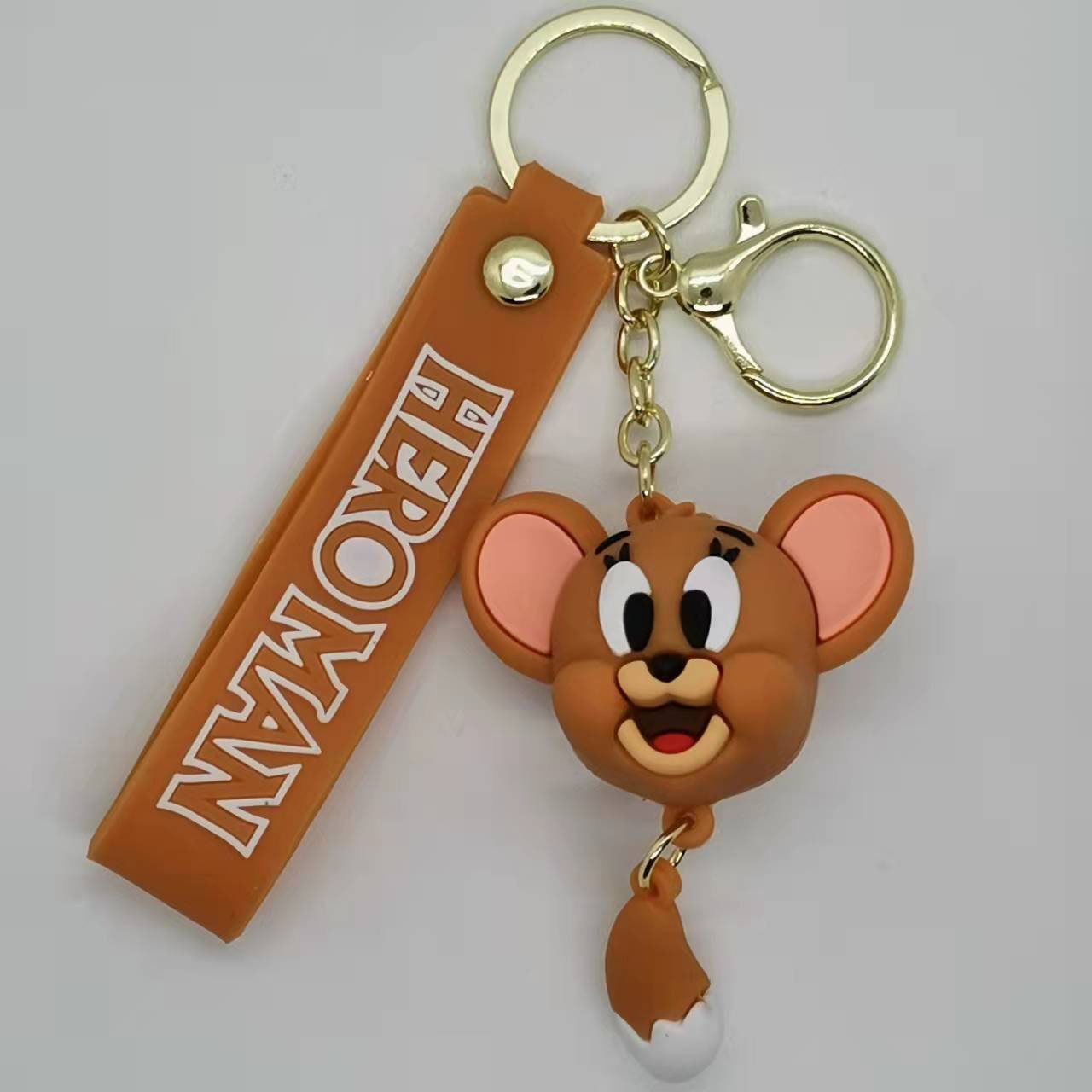 Cartoon Epoxy Doll Cat and Mouse Keychain Pendant Couple Bag Car Keychain Accessories Gift Wholesale