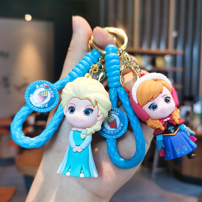Frozen Key Chain Woven Creative Elsa Princess Doll Pendant Cute Bag Accessories Doll Hanging