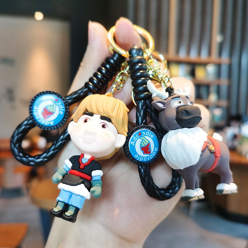 Frozen Key Chain Woven Creative Elsa Princess Doll Pendant Cute Bag Accessories Doll Hanging