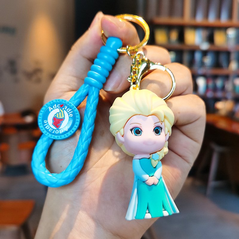 Frozen Key Chain Woven Creative Elsa Princess Doll Pendant Cute Bag Accessories Doll Hanging