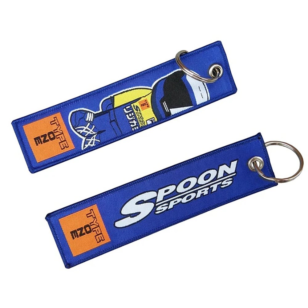 Custom Logo Car Scooter Fabric Embroidery Keychains Jet Tag Keyring Motorcycle Key Chain Car Embroidered Keychains Gifts For Man