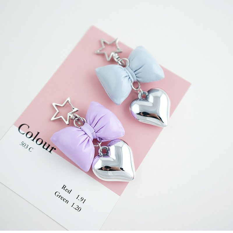 Wholesale Ballet Bowknot Keychains Fashion Satin Love Charm DIY Handmade Bowknot Keychains Backpack Phone Camera Accessory