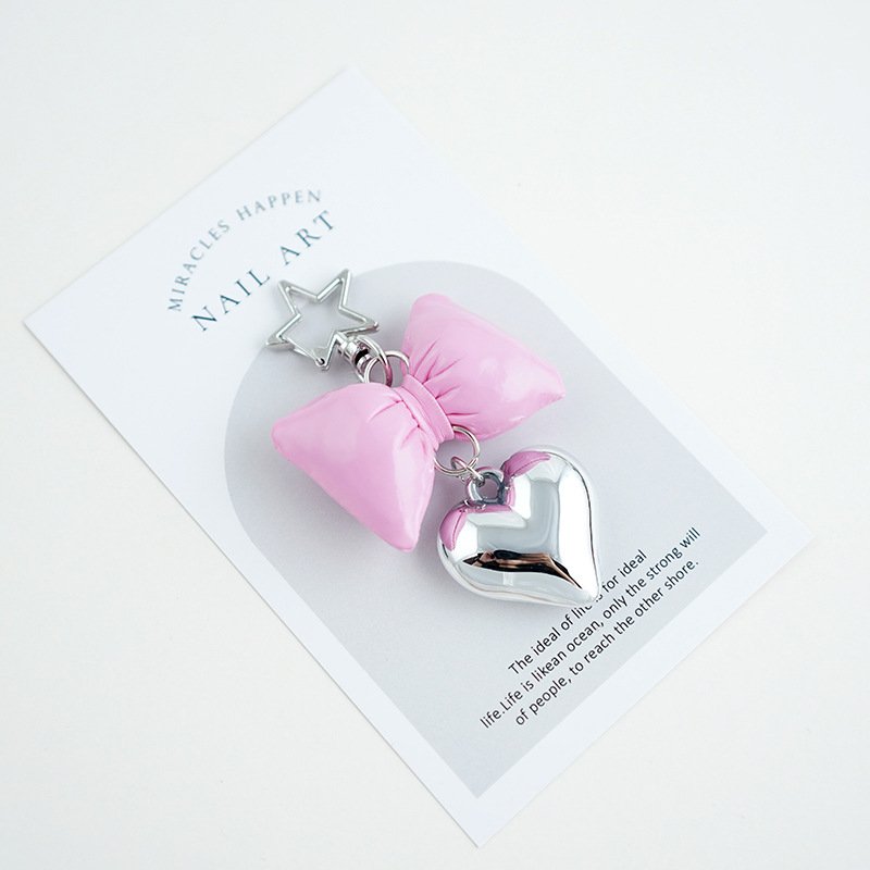 Wholesale Ballet Bowknot Keychains Fashion Satin Love Charm DIY Handmade Bowknot Keychains Backpack Phone Camera Accessory