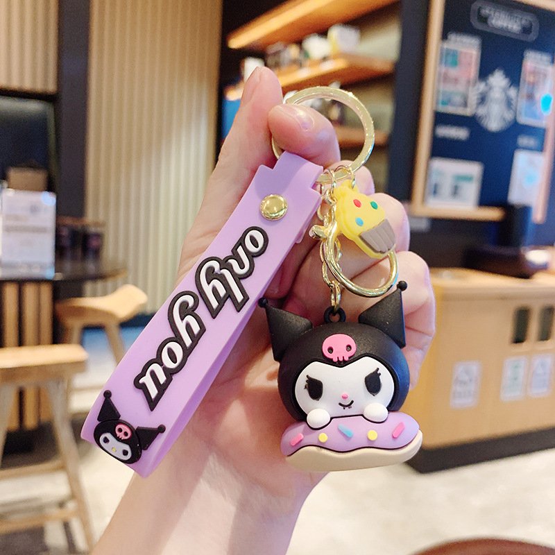 2024 New Sanrioed Keychain Pendant Kulomi Keychain Doll Car Pendant Manufacturers Wholesale Small Gifts
