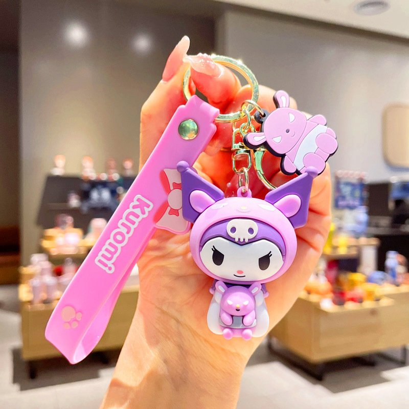 2024 New Sanrioed Keychain Pendant Kulomi Keychain Doll Car Pendant Manufacturers Wholesale Small Gifts