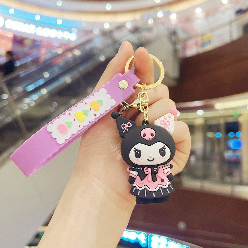 2024 New Sanrioed Keychain Pendant Kulomi Keychain Doll Car Pendant Manufacturers Wholesale Small Gifts