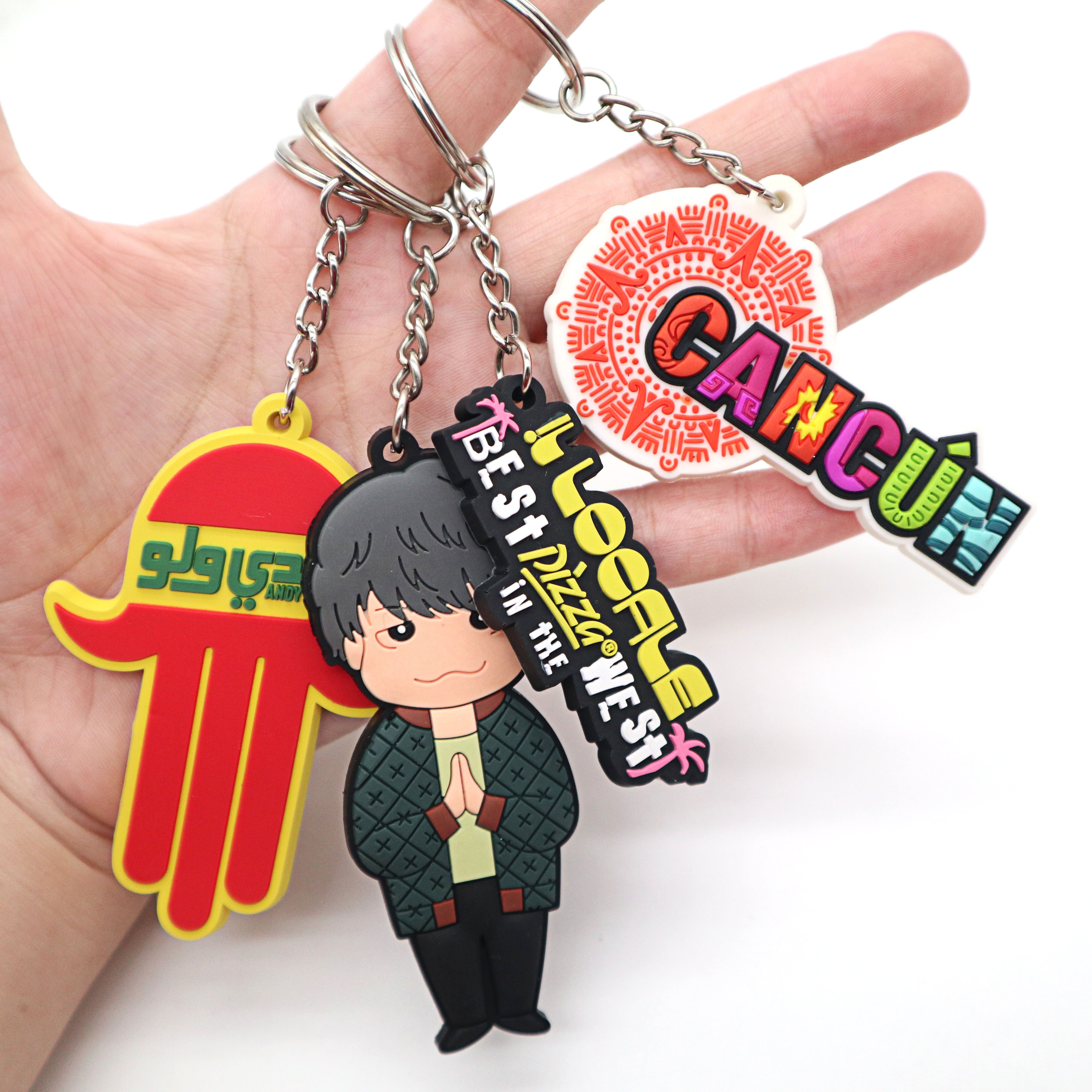 Custom 2D Doft PVC Keychain Key Chain Logo Soft Rubber Keychains