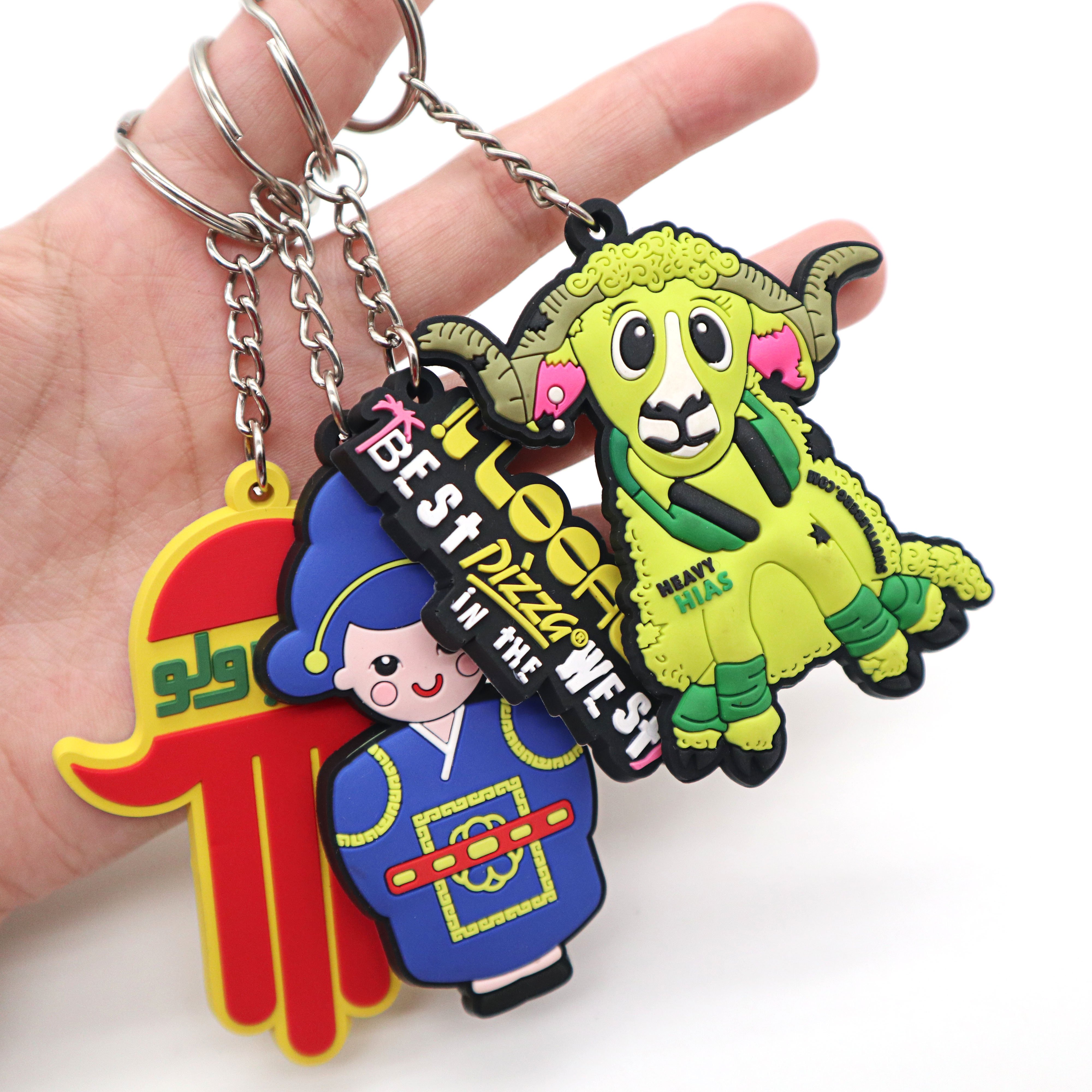 Custom 2D Doft PVC Keychain Key Chain Logo Soft Rubber Keychains