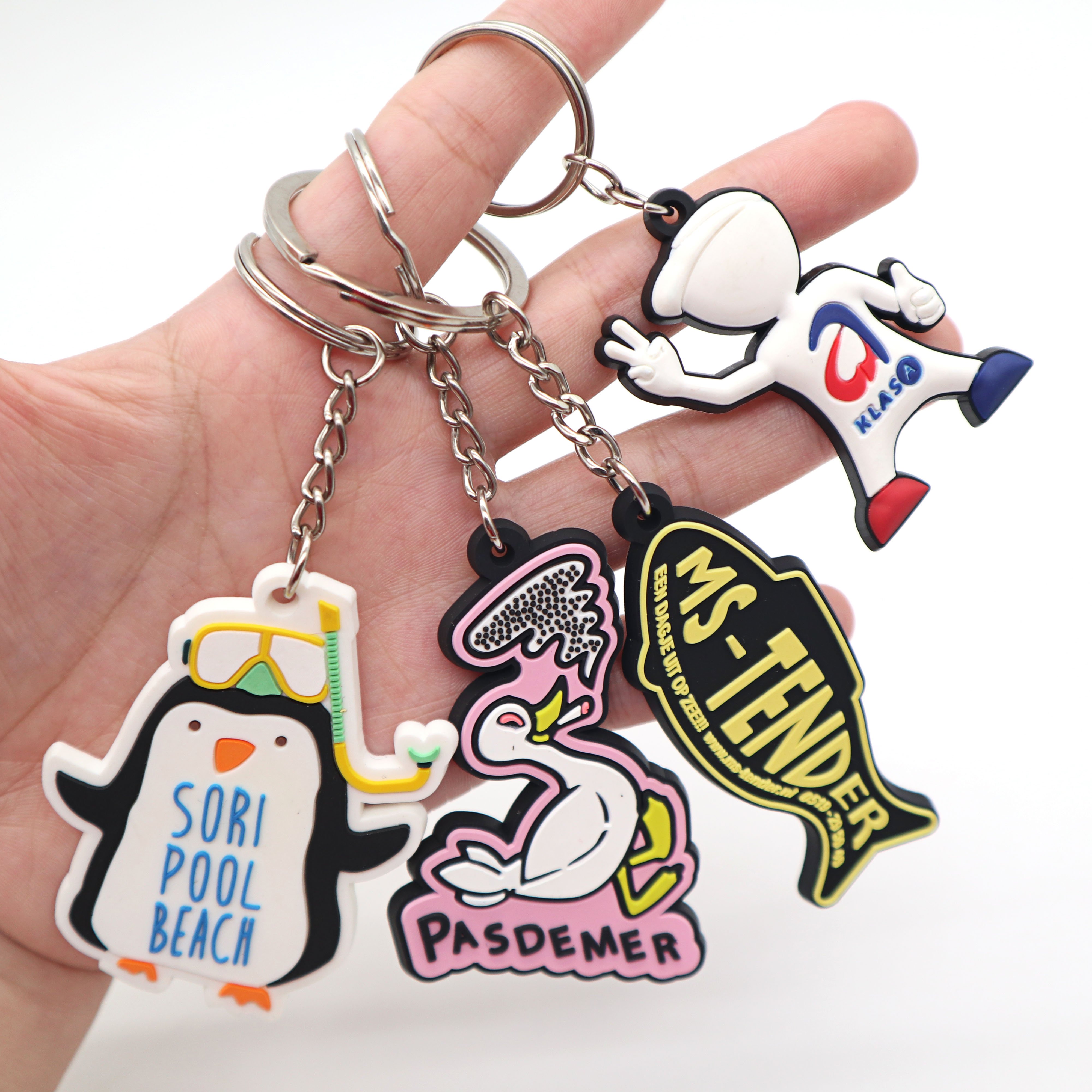 Custom 2D Doft PVC Keychain Key Chain Logo Soft Rubber Keychains