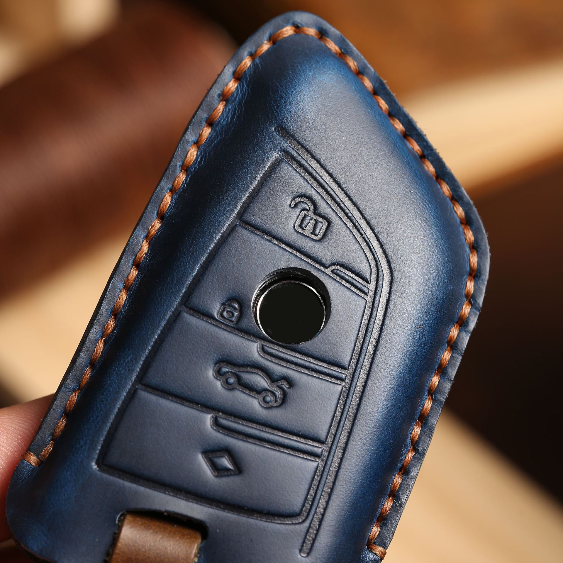 Car Key Accessories Car Key Case Cover Handmade Leather Key Bag For Bmw 1 3 5 7 Series X5 Car Styling Holder Shell Keychain