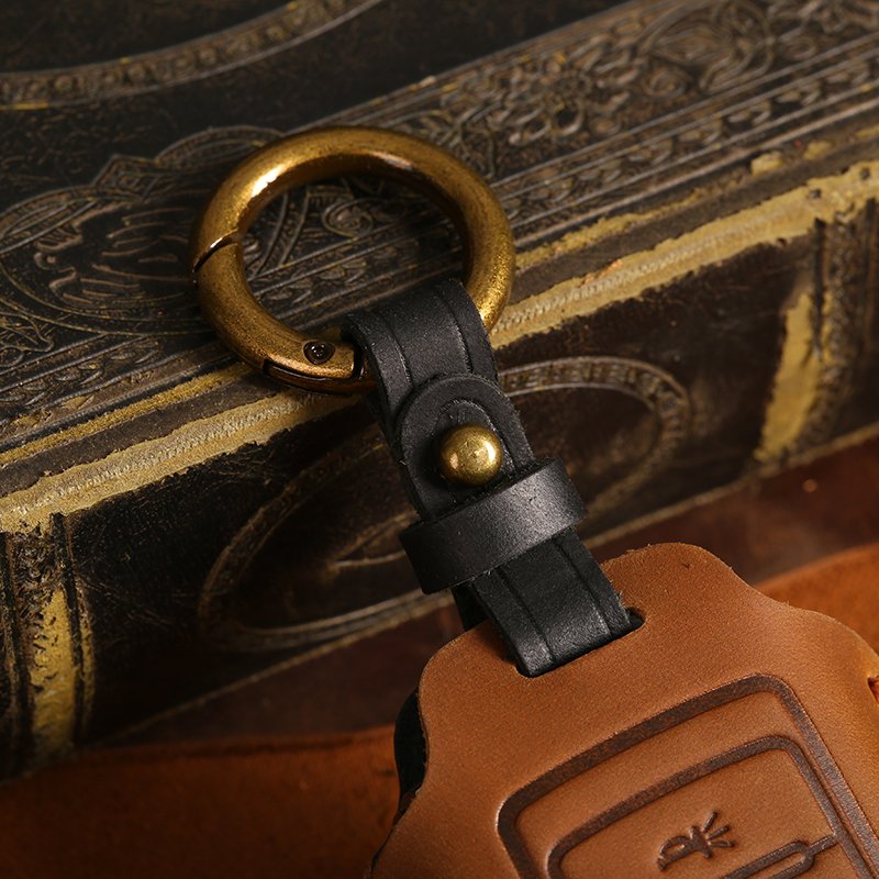 Genuine Leather Car Key Case for jeep renegade wrangler jk smart 5 buttons accessories Car Key Cover Fob Shell