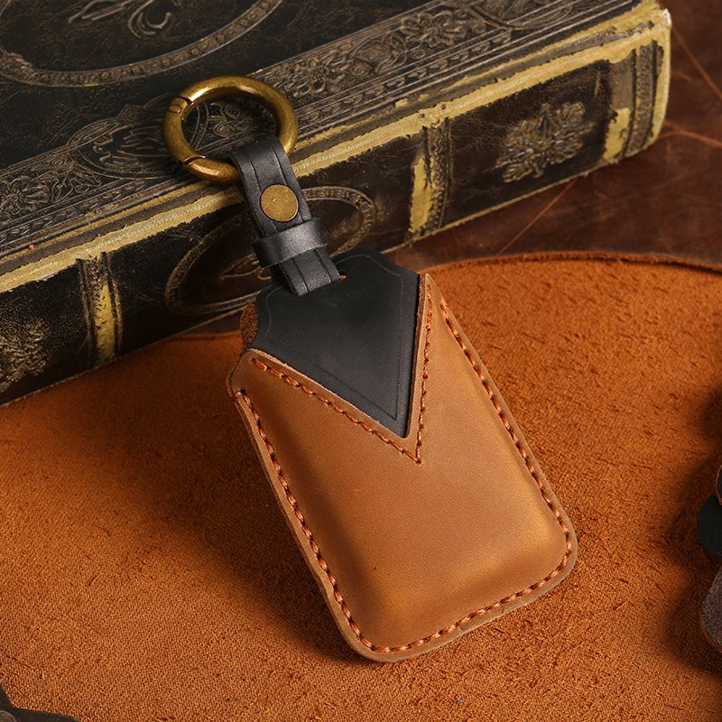 Genuine Leather Car Key Case for jeep renegade wrangler jk smart 5 buttons accessories Car Key Cover Fob Shell