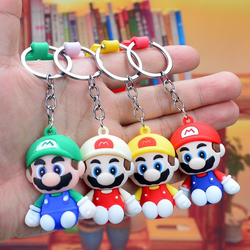 Wholesale Tide Play Doll Car Keychain Accessories Cheap Cartoon Anime 3D Soft Silicone PVC Key Ring Lanyards Rubber Key Holder