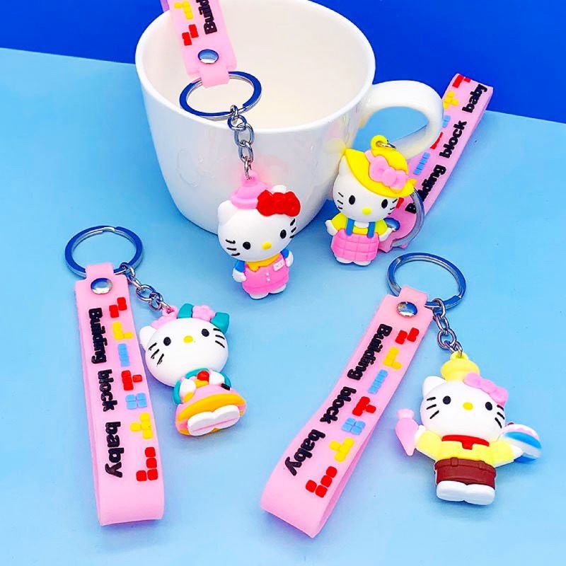 Wholesale Tide Play Doll Car Keychain Accessories Cheap Cartoon Anime 3D Soft Silicone PVC Key Ring Lanyards Rubber Key Holder