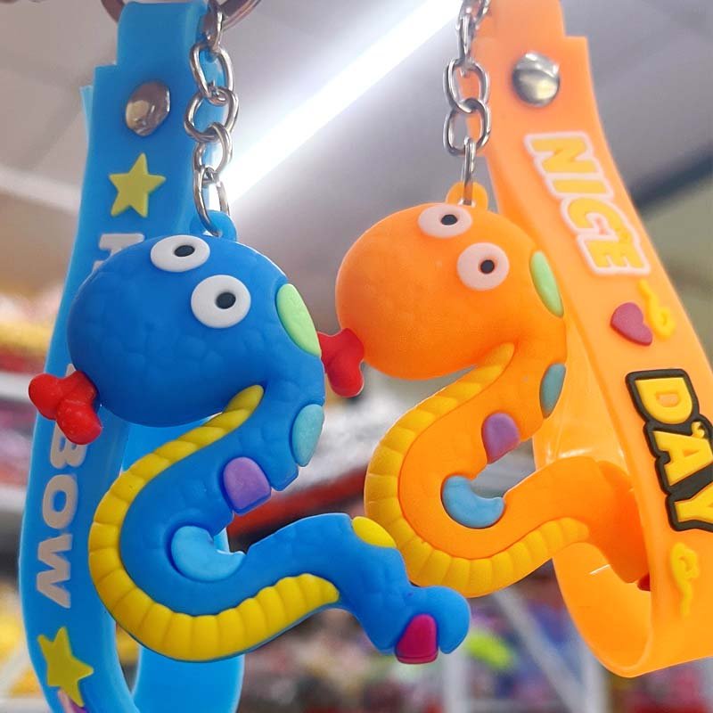 Wholesale Tide Play Doll Car Keychain Accessories Cheap Cartoon Anime 3D Soft Silicone PVC Key Ring Lanyards Rubber Key Holder
