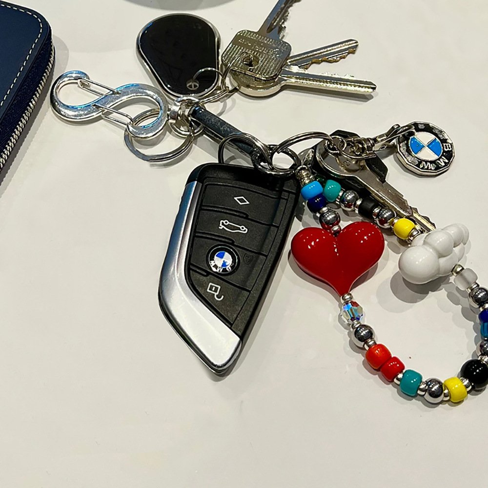 Xinxing Cloud Love Beaded Keychain For Girls All-match Keychain Decoration Backpack Car Key Pendant Couple Holiday Birthday Gift